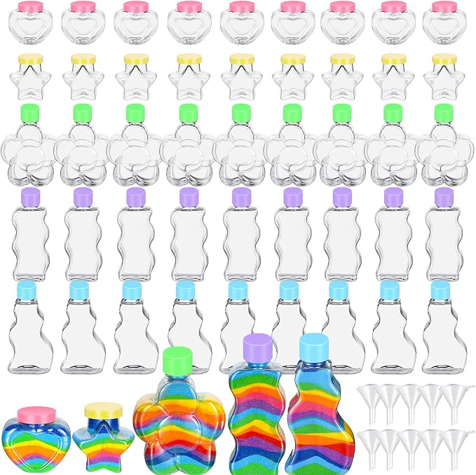 Tanlade 50 Pcs Plastic Sand Art Bottles by Tanlade