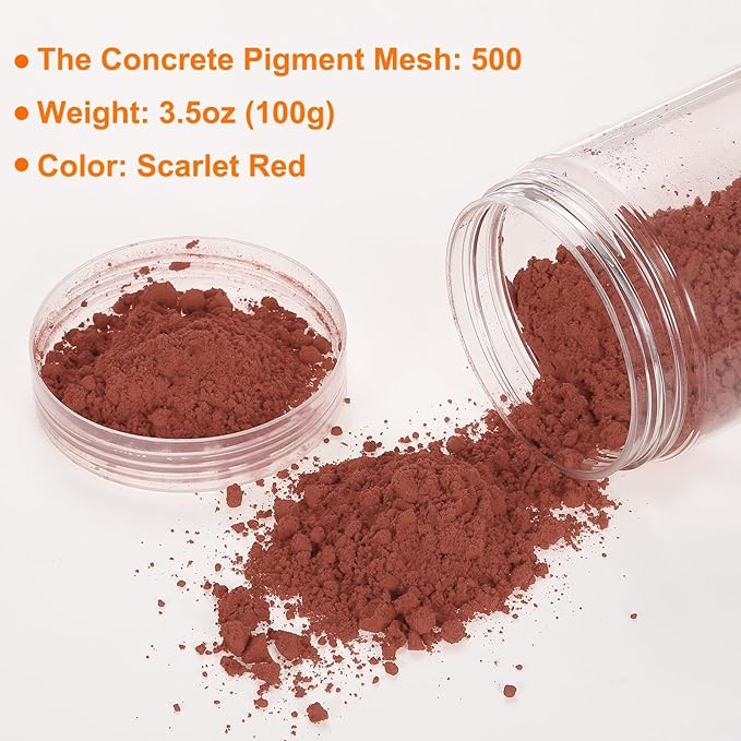 HARFINGTON Iron Oxide Powder Concrete Pigment 500 Mesh 3.5oz (100g) Iron Oxide Grout Pigment for Pastel Tile Paint Concrete Cement, Scarlet Red