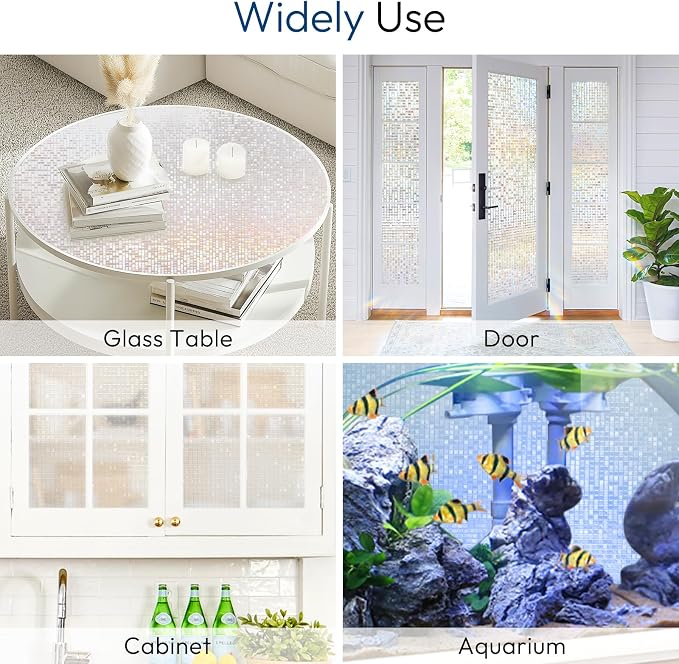rabbitgoo Window Privacy Film, Mosaic Stained Glass Film, 35.4" x 157.4" | - Image 7