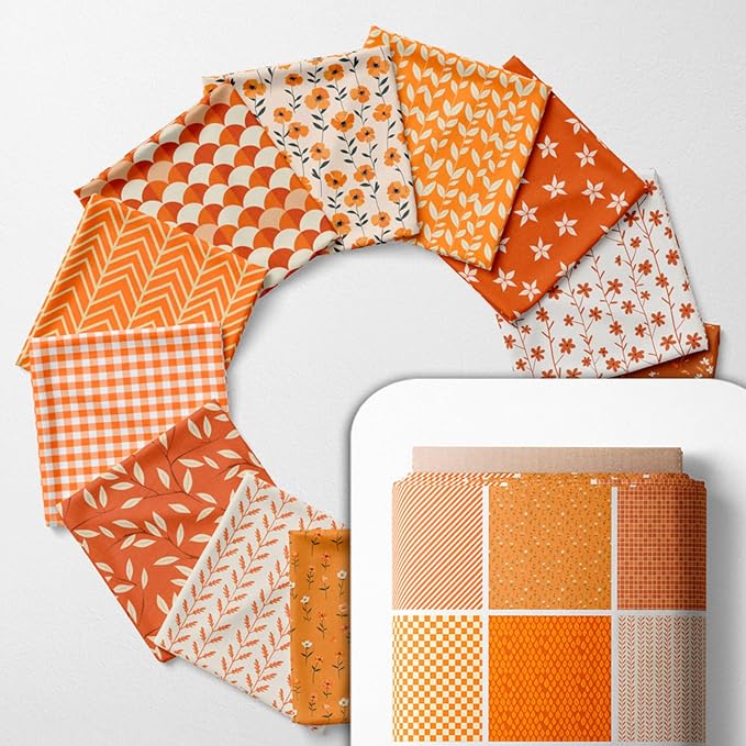 Cotton Satin Patchwork Fabric Panel – 35 Designs, 20×20 cm Squares, Single by FabricsTown