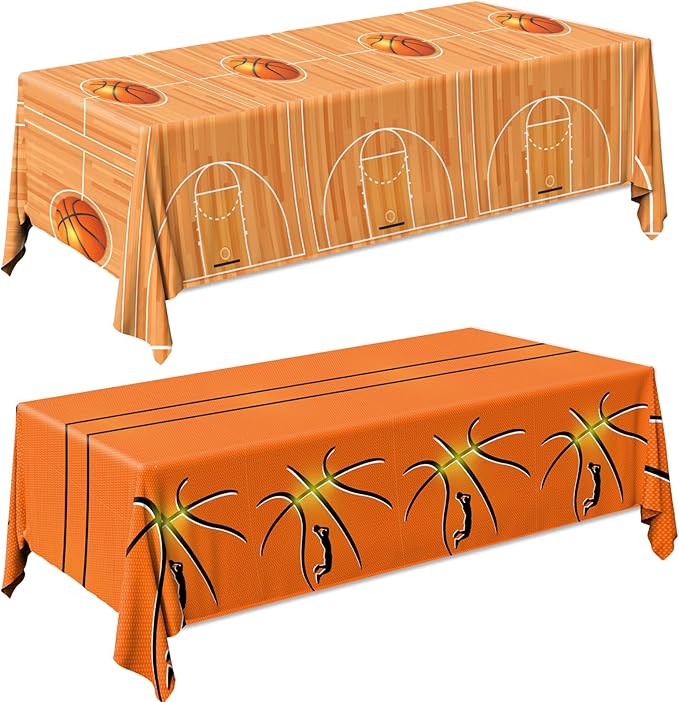 Basketball Party Decorations 2PCS Basketball Plastic Tablecloths Disposable by Dydamud
