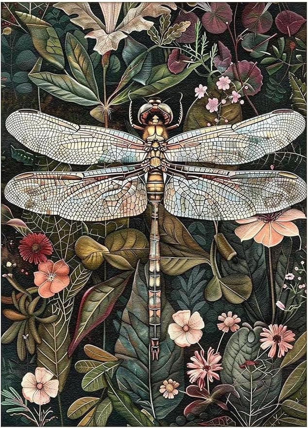 Eiazuiks Stamping Cross Stitch Kit, Dragonfly Counting Cross Stitch Kit by Eiazuiks