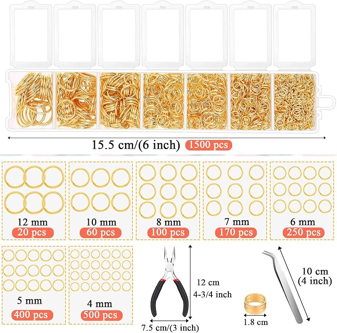 Paxcoo Gold Jump Rings for Jewelry Making - Image 4