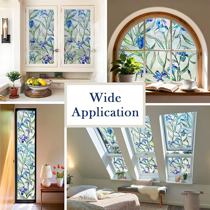 Stained Glass Window Privacy Film, 3D Decorative Window Cling, UV & Heat - Image 6