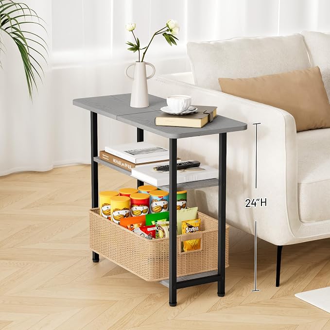 SLEEPING LAMB Side Table for Living Room, 3-Tier End Table for Small Space - Image 3