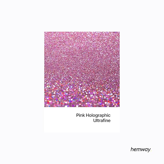 Hemway Polyurethane & Epoxy Resin Glitter for Arts, Crafts, Tumblers, Flooring, Woodwork, Decorating and Resin Projects 100g - Pink Holographic