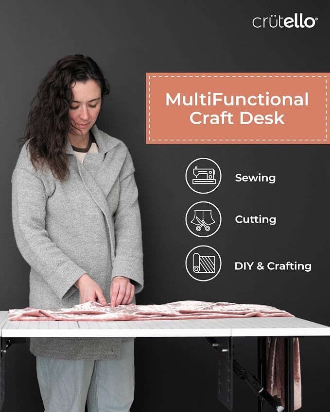 Crutello Folding Sewing & Craft Table, 42x24 Inch - Image 4