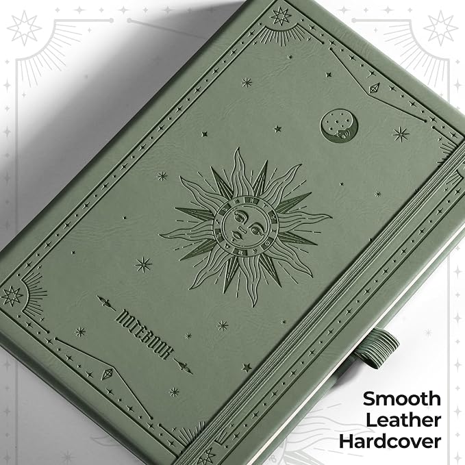EMSHOI Dotted Journal Notebook, 320 Pages, A5 Size | Leather Hardcover - Image 3