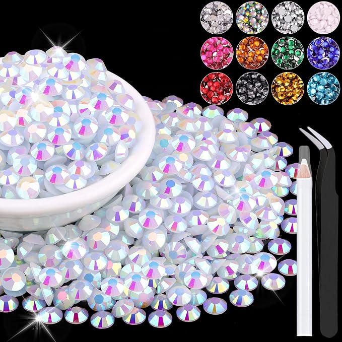 1500PCS 6mm Resin Jelly Rhinestones in Bulk, Bedazzling Flatback Crystals by BELLEBOOST