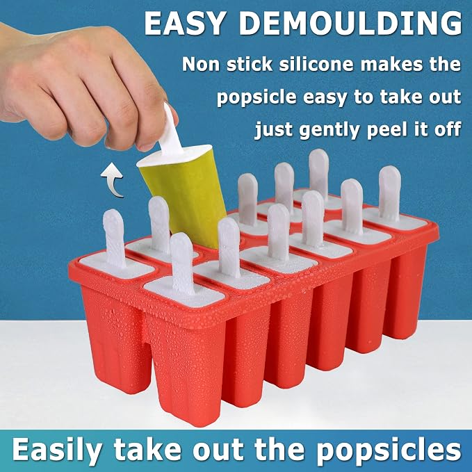 Silicone Popsicle Molds 12-cavity, DIY Ice Pop Mold - Image 3