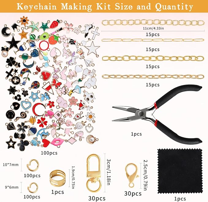 SUTROMA 423Pcs Lip Gloss Keychain Making Kit - Image 2