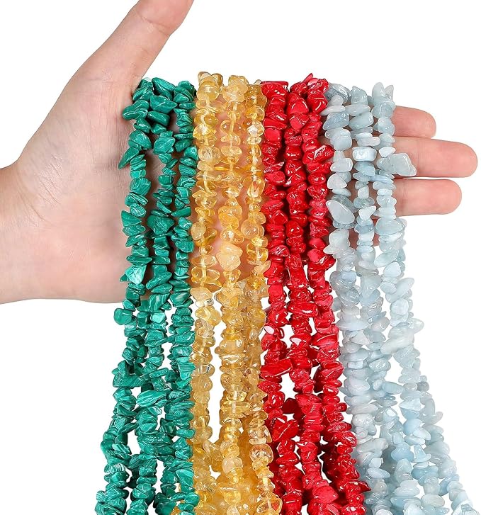 LAIDANLA Citrine 400pcs Natural Chip Stone Beads 5-8mm Healing Crystal - Image 3