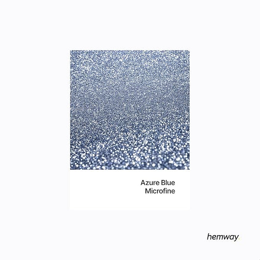 Hemway Polyurethane & Epoxy Resin Glitter 100g / 3.5oz Metallic Crystal Flake Additive for Flooring Jewelry Tumblers Glass Pigment - Microfine (1/256" 0.004" 0.1mm) - Azure Blue