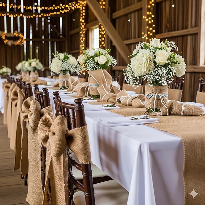 3 Pack - 90 feet Burlap Ribbon 5" x 10 Yards Natural Jute 5 Inch 30ft roll (Natural, 5 Inch X 10 Yards) Total 30 Yards