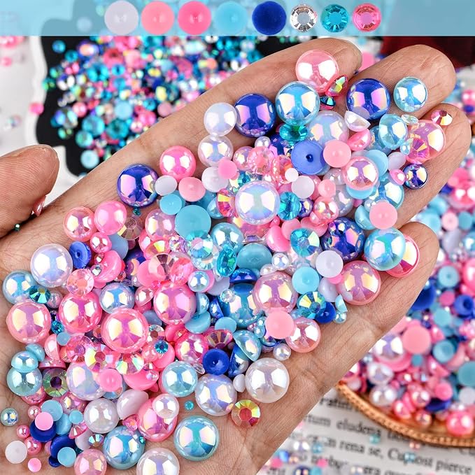 3900+ Pcs Rhinestones and Pearls Kit, 2-10mm Flatback Gems - Image 3