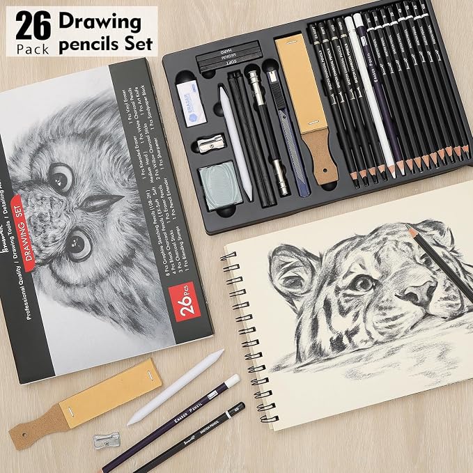Brusarth Charcoal Pencils for Drawing, Professional Drawing Sketch Pencils - Image 6
