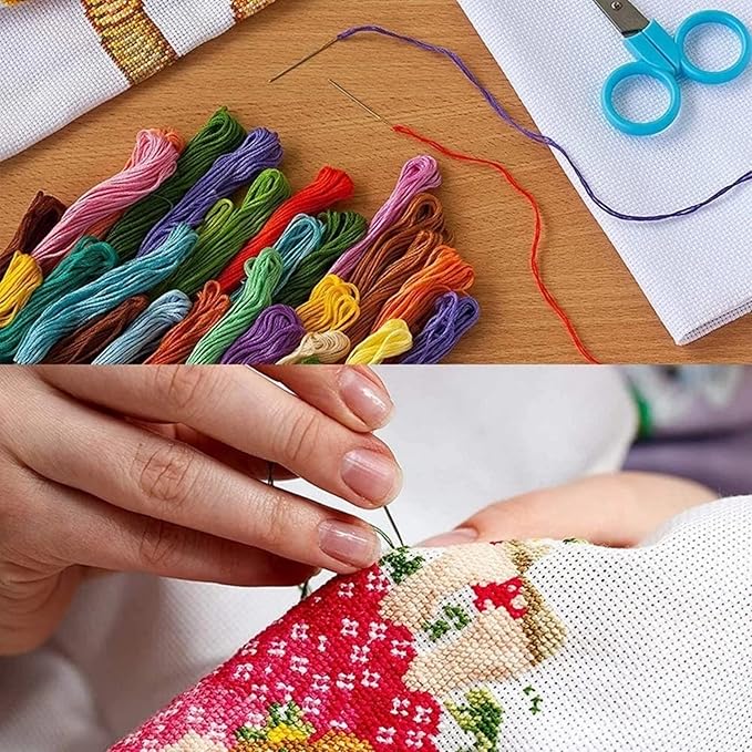 Disnesart Cross Stitch Stamped Full Embroidery Kits DIY 11CT Cotton Thread Printed DIY Needlepoint Kits Craft Needlework Set Cross-Stitch Stamped Sets-Forest Tiger 16x20 inch