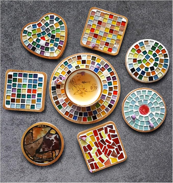 Mosaic Tiles Squares Orange Crystal Mosaic Glass Tile - Image 4