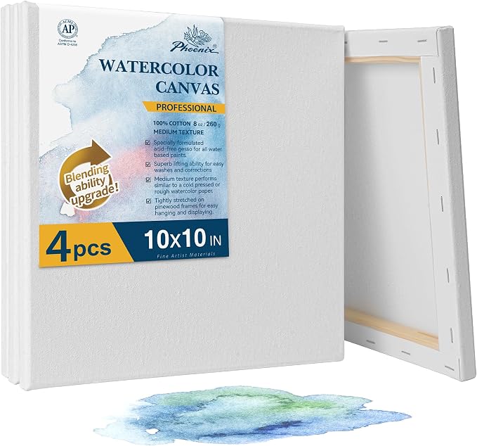 PHOENIX Professional Stretched Watercolor Canvas by PHOENIX