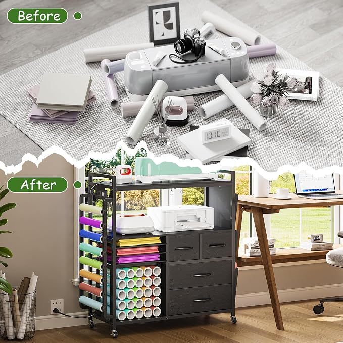 VENNQD Large Craft Organizer and Storage Rolling Cart Compatible - Image 9