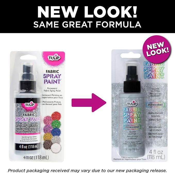 Tulip Fabric Paint, Permanent Spray on Paint, 4 fl oz Sparkling Star Silver - Image 6