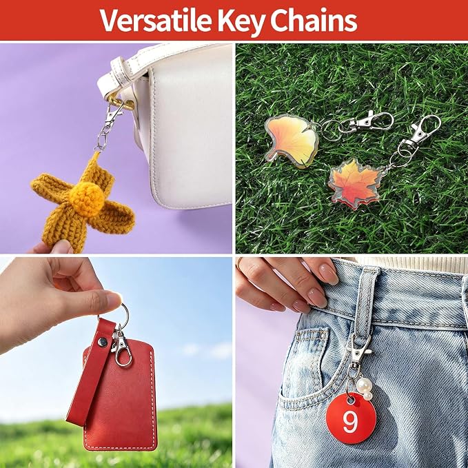 LEOBRO 70PCS Lobster Claw Clasps and Key Rings, Keychain Making kit - Image 5