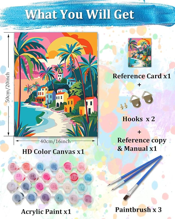 TOCARE Beach Paint by Numbers Kit - Image 2