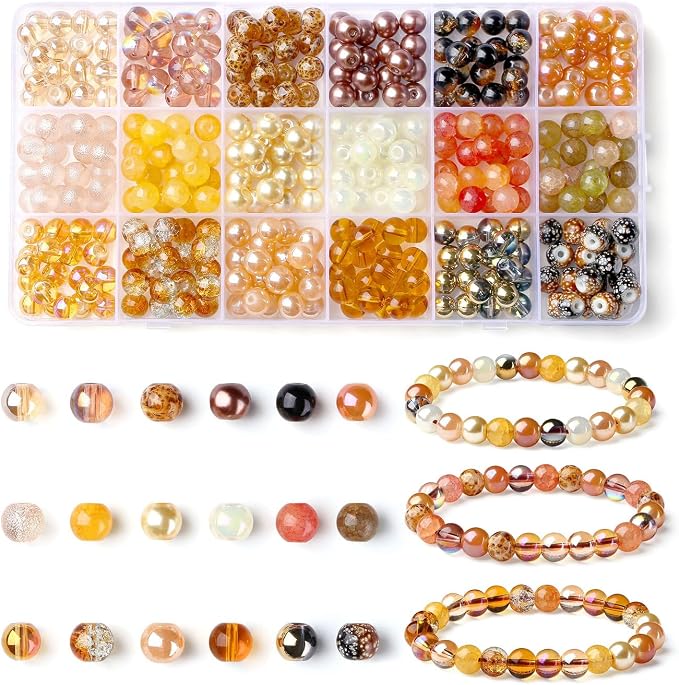 DUQGUHO 8mm Champagne Gold Beads by DUQGUHO