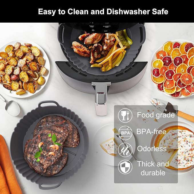 Round Silicone Air Fryer Liners 3Pack, Ninja AF101 & AF161 Silicone Liners - Image 7