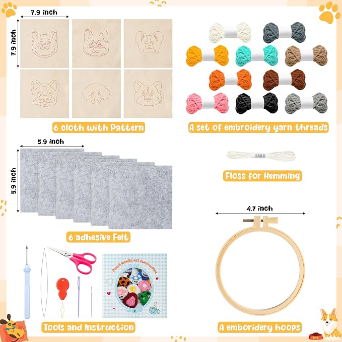 WATINC Puppy Punch Needle Coaster Kit - Image 2