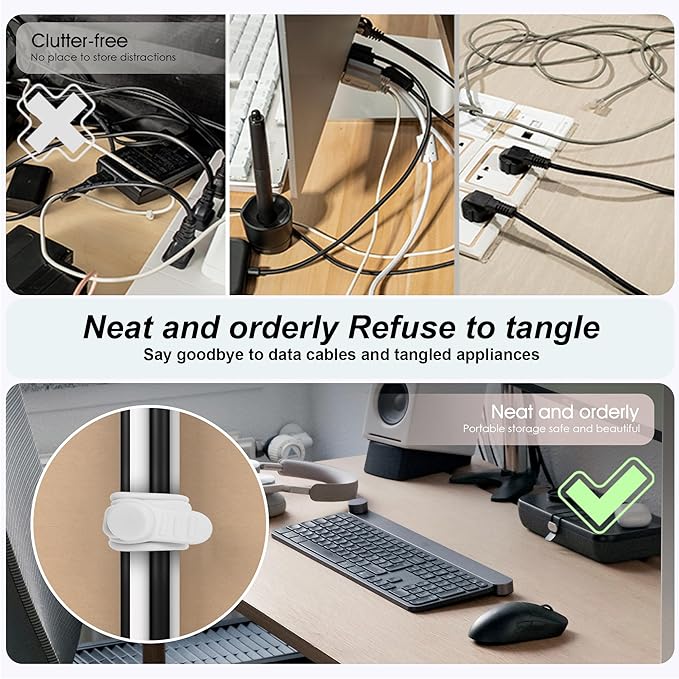 16Pcs 4.2" Silicone Cable Ties Cord Organizer - Image 5