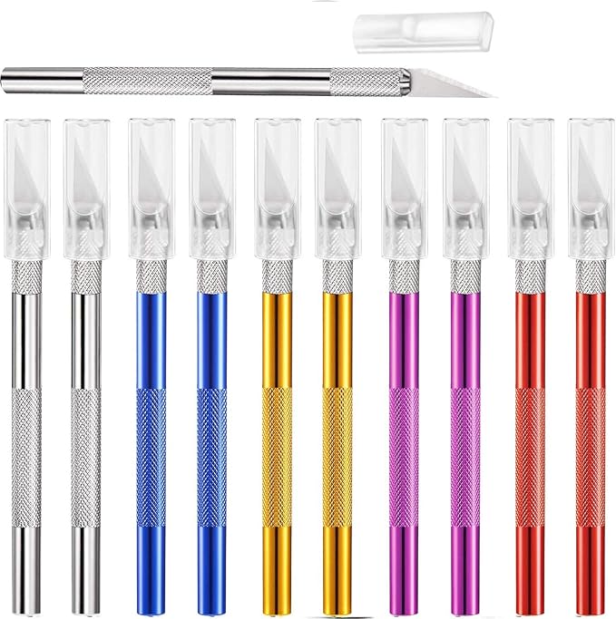 15 Pack Exacto Knife Set, Hobby Knife, Back to School Supplies Craft Knifes Kit for Art, Carving, DIY, Scrapbooking, Art, Cutting, Stencil(Muliticolor)