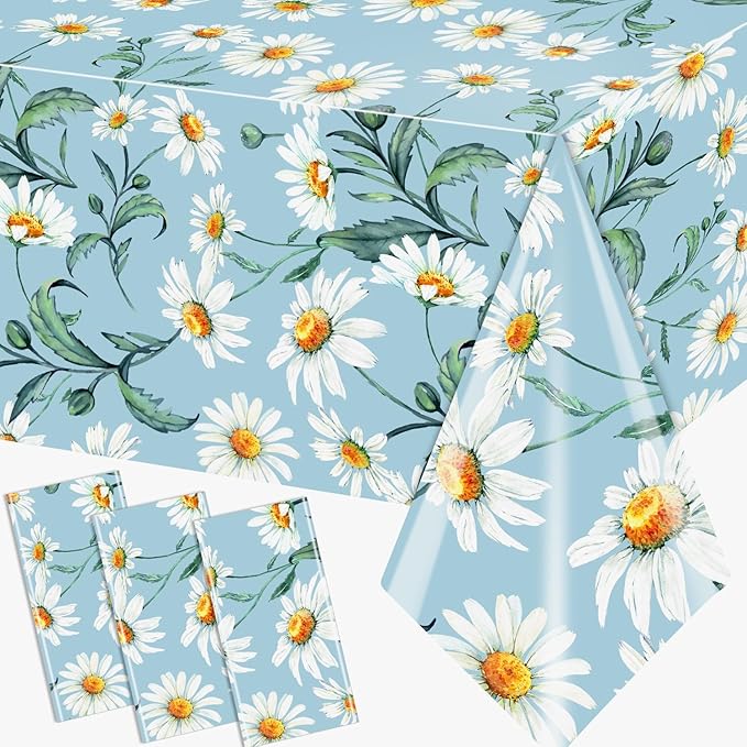 Spring Daisy Flower Tablecloth by Dydamud