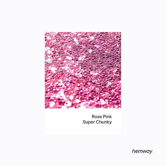 Hemway Glitter for Resin 100g Rose Pink Metallic Crystals for Epoxy Craft Super Chunky Flakes Tumblers Wax Melt