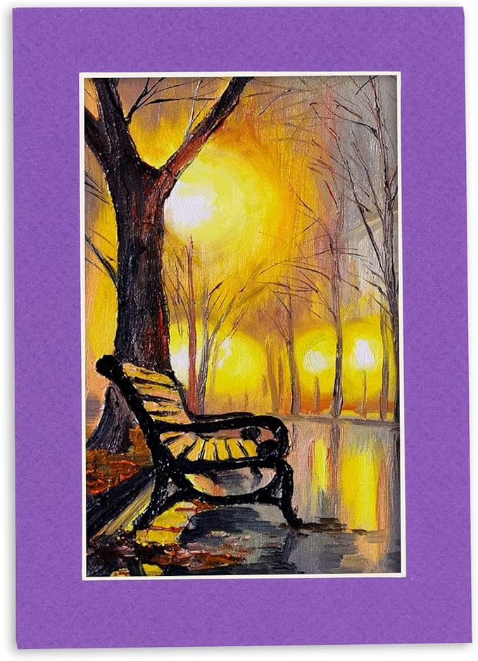 11x14 Mat for 8.5x11 Photo - Precut Purple Picture Matboard for Frames 11 x 14 Inches - Bevel Cut Matte to Display Art 8.5 x 11 Inches - Acid Free Pack of 100 MATS with Backing Boards & Clear Bags