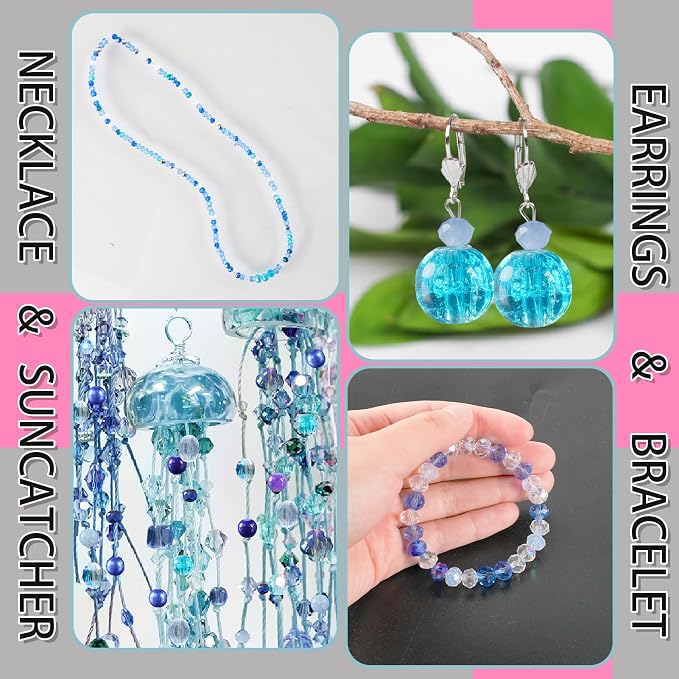 636pcs Glass Beads for Jewelry Making - Image 4