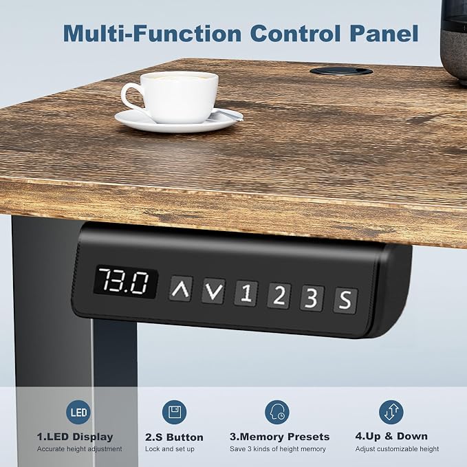 DUMOS 48 Inch Electric Standing Desk Height Adjustable, Sit to Stand Up - Image 6
