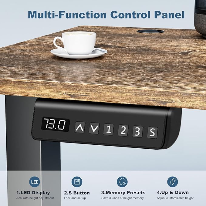 DUMOS 40 Inch Electric Standing Desk Height Adjustable, Sit to Stand Up - Image 6
