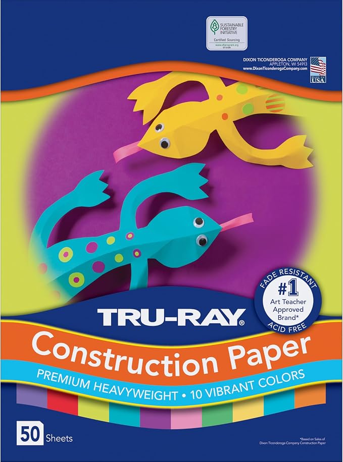 Tru-Ray Construction Paper, 10 Vibrant Colors, 50 Sheets - Image 2
