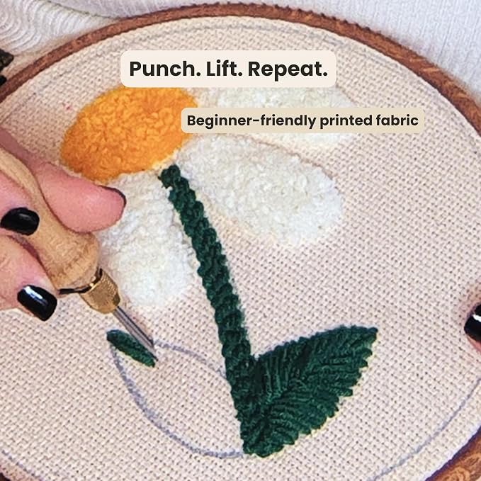 Zyrose Punch Needle Kit for Beginners & Adults, Printed Fabric, 3 - Image 7