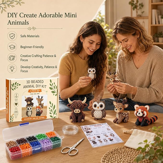 Tiny 3D Beaded Animal DIY Kit-Bead Animal Making Kit - Image 5