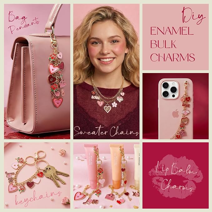 Sistenia Pink Heart Love Charms - Image 2