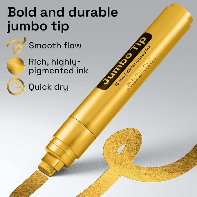 ARTISTRO 5 Gold Paint Pen for Rock, Painting - Image 2