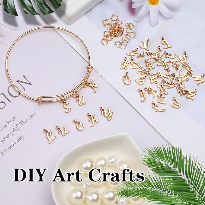 SANNIX 156Pcs/6 Sets Gold Letter Charms - Image 4