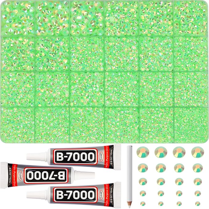 31000Pcs Lime Green Rhinestones by Worthofbest