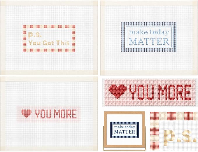 Moukeren 3 Pieces 10 x 8 Inch Bound Needlepoint Canvas, Pre Printed 18 Mesh by Moukeren
