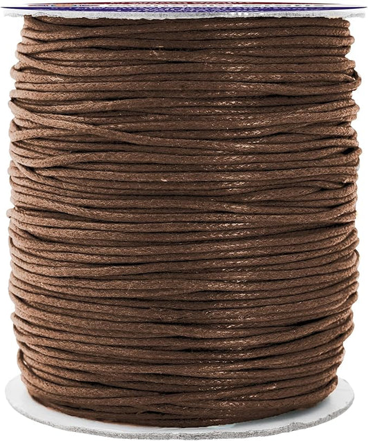 Mandala Crafts 1.5mm 109 Yards Dark Brown Cotton Waxed Cord for Jewelry Making Bracelet Cord Waxed String - Beading String Thread Jewelry Cords for Necklaces String