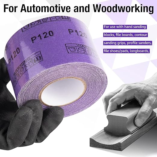 2000 Grit PSA Purple Film Ceramic Sandpaper Roll, 2-3/4" Wide Continuous 20 Yard Longboard Sanding Roll Wet Dry Sanding Blocks Self Adhesive Sticky Back Sanding Sheets for Woodworking Automotive