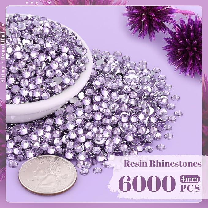 6000PCS 4mm Resin Rhinestones in Bulk, Bedazzling Flatback Crystals Rhinestones - Image 2