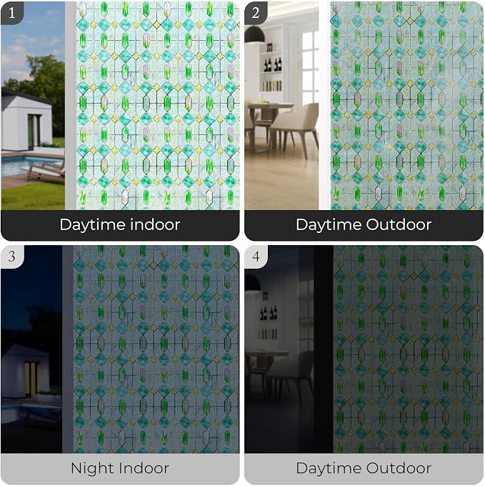 3D Stained Glass Window Film, Decorative Window Privacy Film - Image 6